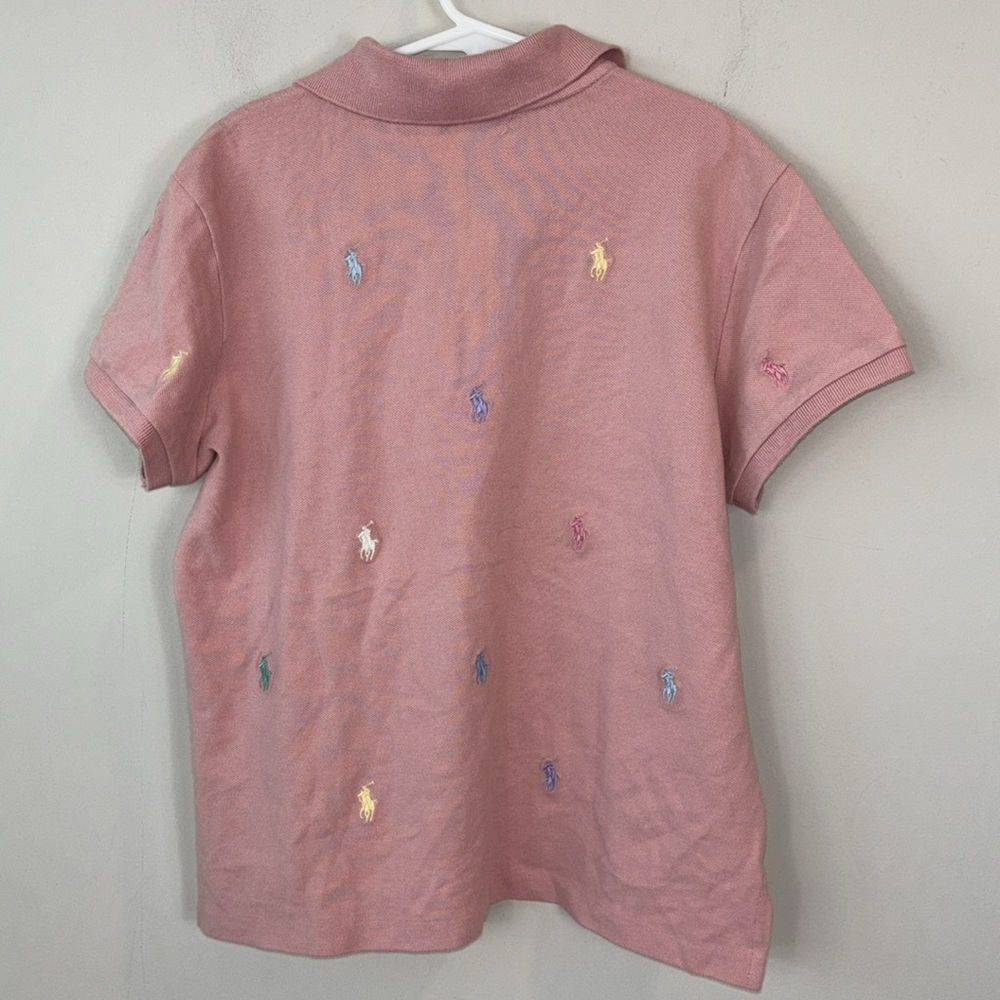 Polo Ralph Lauren pink embroidered polo shirt girls size XL 16 - Picture 3 of 7